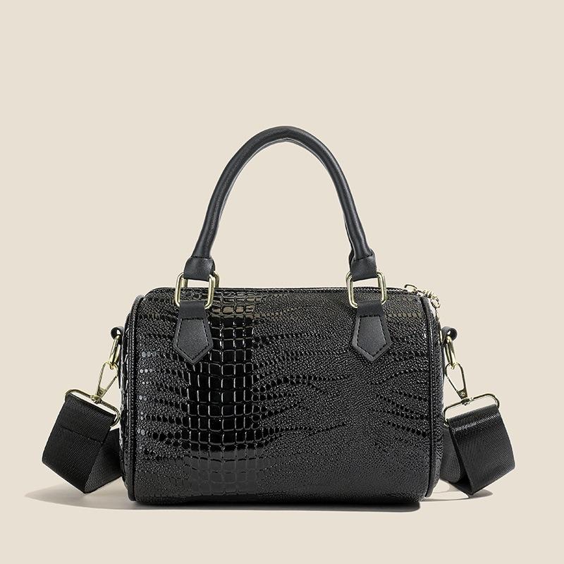 New Fashion Pillow Bag Light Luxury Texture Crocodile Pattern Cylinder Bag Women's Handbag Multi-functional Shoulder Oblique Span Bag