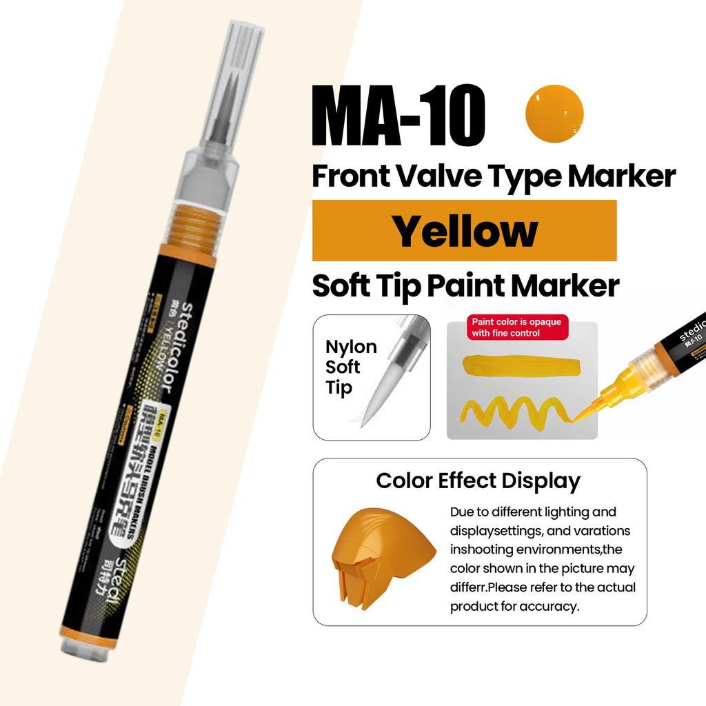 Stedi MA-10~MA-15 Front Valve Type Soft Tip Acrylic Paint Marker Water Based for Gunpla Mecha Figure DIY Hobby Painting Coloring