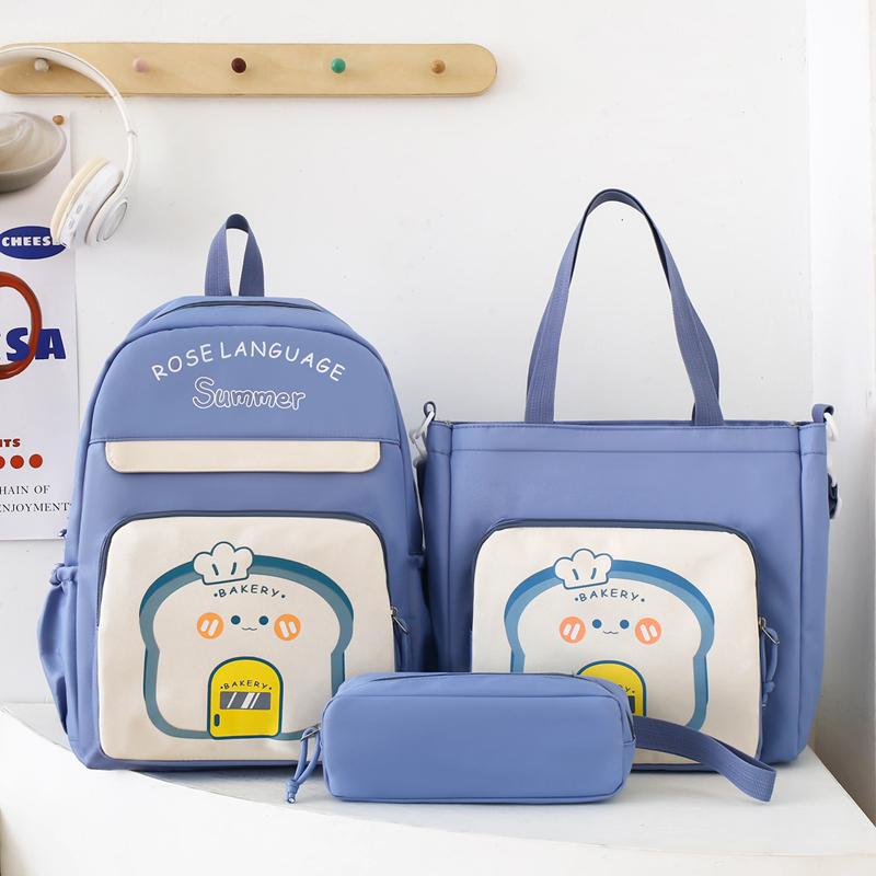 Dreiteiliges Rucksack-Set Studenten-Schultasche Jungen Mädchen Rucksack mit großem Fassungsvermögen Cartoon Kinderrucksack