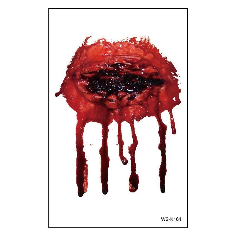 New Halloween Tattoo Stickers Simulated Bloody Scar Stickers Realistic Horror Disposable Temporary Waterproof Stickers
