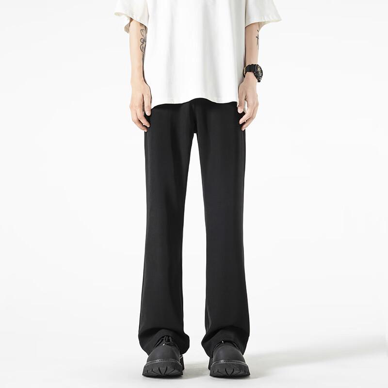 SWAMP AREA Herren Fließende Gerade Mikro-Ausgestellte Lässige Anzughose KS075