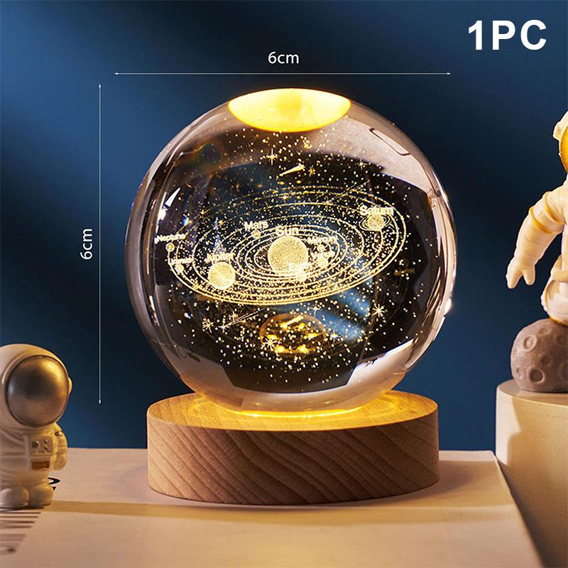 USB-beleuchtete Kristallkugel 3D-Innengravur Kreatives Geschenk Schreibtischornament Kristallkugel Nachtlicht
