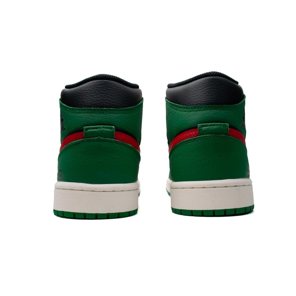 Jordan Air Jordan 1 Reverse Birth Leather Thermal Coverage High top Vintage Basketball Shoes Men's Black Green Red 852542-301(Team98-)