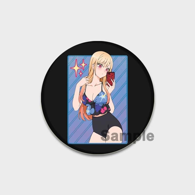 58MM My Dress-Up Darling Anime Brooches Kitagawa Marin Kuroe Shizuku Cosplay Badge Accessories Backpack Clothes Decoration XMAS Gift