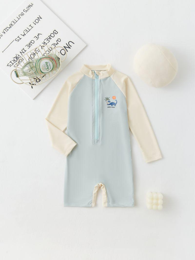 

Детский мультяшный слитный купальник с длинным рукавом «Динозавр» – быстросохнущая пляжная и отпускная одежда для плавания 140cm