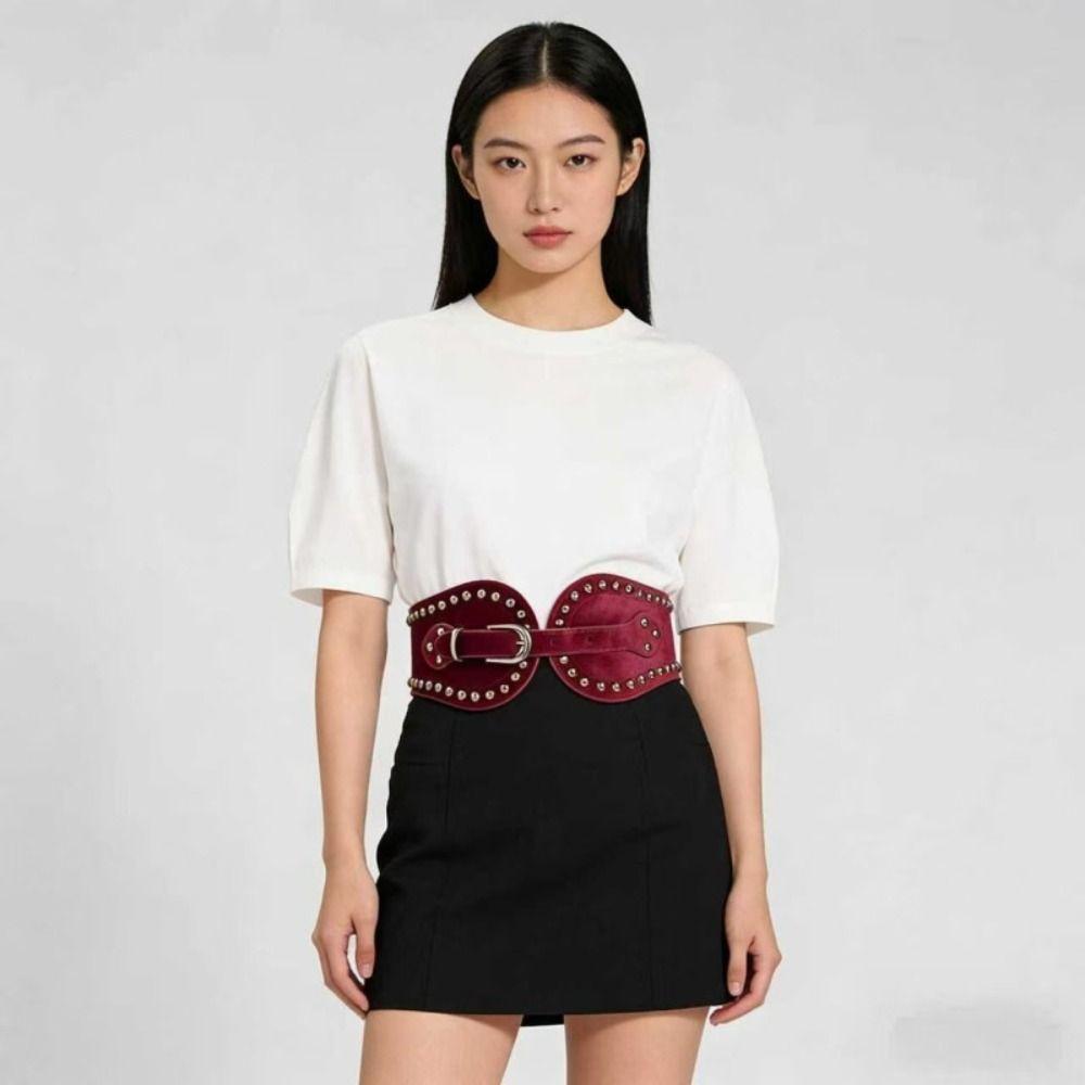 Spicy Girl Pu Leather Corset Adjustable Wide Waistband Elegant Waist Seal Skirt Accessories