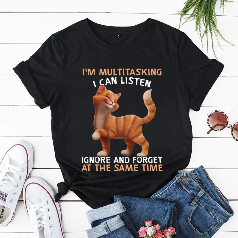 Am Always Multitasking Cute Cat Unisex Tshirts Summer Fashion Casual Tee Clothing ONeck Tops Kittys My Best Friends TShirts