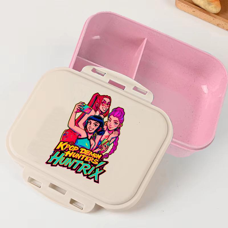 Portable Office Pink kpop Lunch Box Anime Food Storage Containers for k Pop School Picnic Lunchbox Office Dinner Case Gift