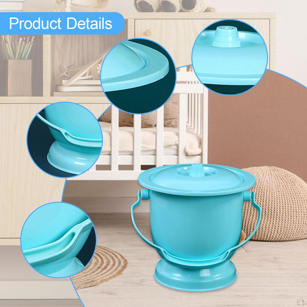 Bedside Urinal Potty Pot Household Portable Toilet, Spittoon with Lid for Adults