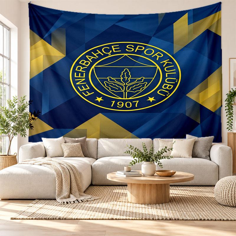 Fenerbahçe FC Wandteppich, Wandbehang aus weichem Stoff, Dekorative Kulisse für Schlafzimmer Heimwandkunst