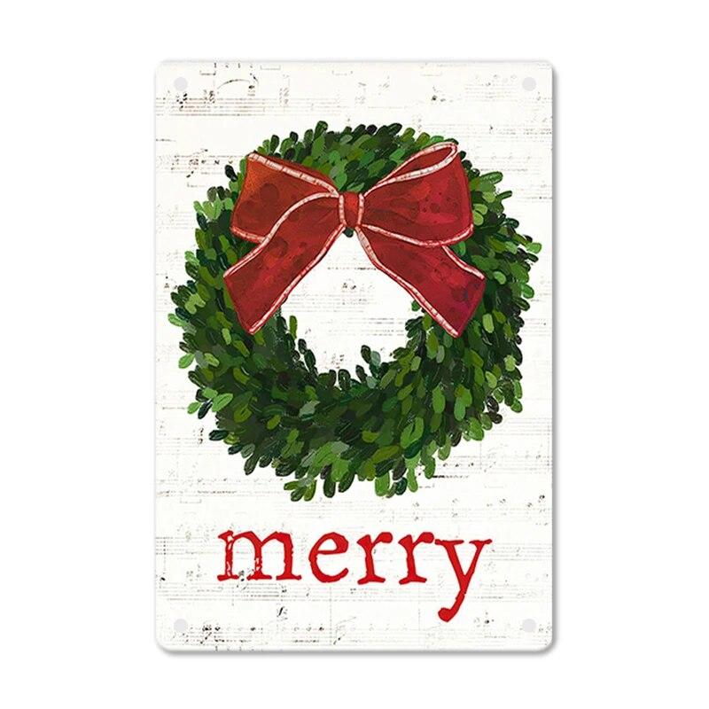 Merry Christmas Vintage Poster Metal Signs Candy Christmas Tree Car Retro Plate Tin Sign Truck Cafe Bar Pub Home Decor Gift