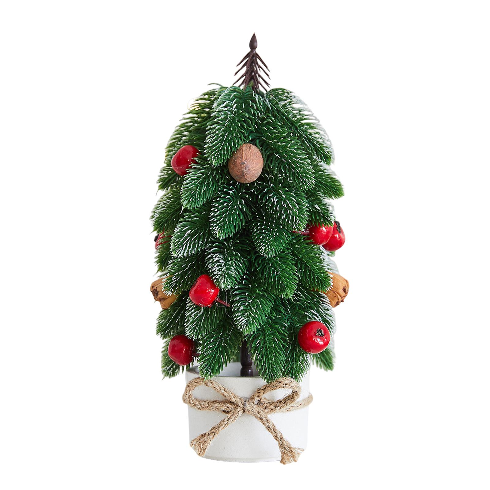 Mini Desktop Artificial Xmas Tree Potted Potted Desktop Festive Decoration For Bookshelf Mantelpiece