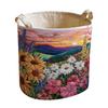 Stylish Quilted Foldable Laundry Hamper With Bohemians Floral Design And Sturdy Handles Handheld Washing Organizers Bag