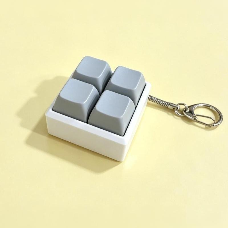 Mini 4 Keys Mechanical Keyboard Fidget Keychain Satisfying Click Sound Unique Gift for Keyboard Enthusiasts Friends