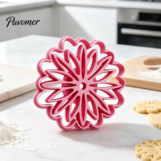 Kitchen Baking Accessories 3D Printed Flower Cookie Cutter, Petal Patterns Safe PLA Mold, DIY Craft Clay Molds Reusable Crafts Embossing Tool