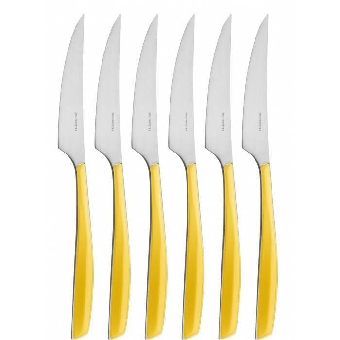 Bugatti - Glamour 6-pcs 6-pcs Couteau Dessert Jaune