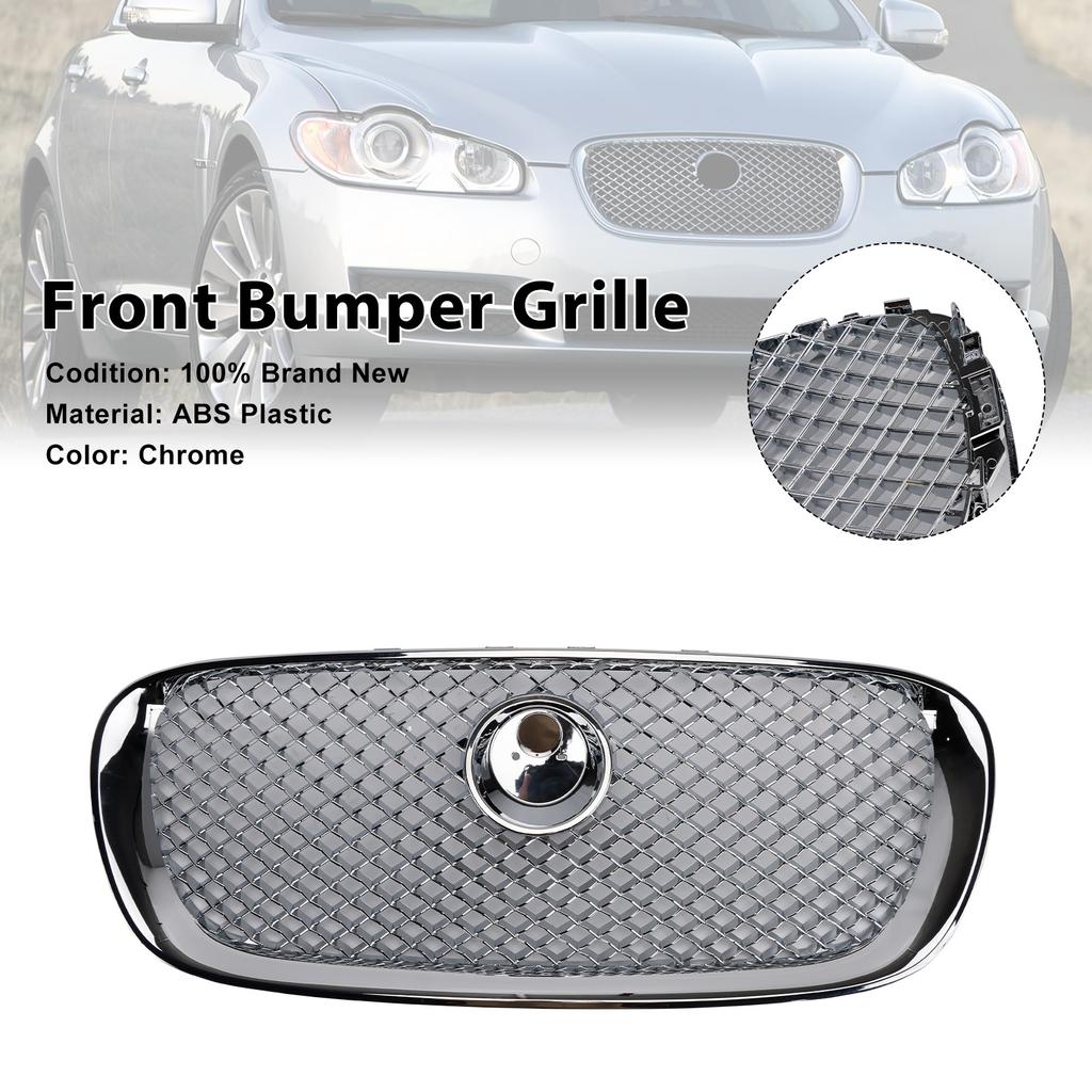 XF-R Style Front Bumper Grill Grille Fit Jaguar XF 2008-2011 Chrome