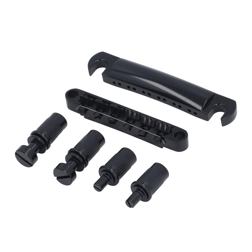 12 String Saddle Bridge and Tailpiece with Studs Metal Guitar Tailpiece Set Replacement for LP Elect