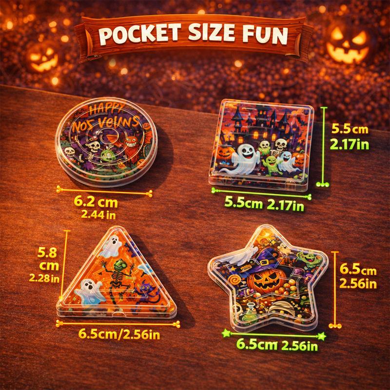 10Pcs Halloween Mini Maze Toys Educational Handheld Brain Puzzles Party Favor Halloween Party Favor For Kid Goodies Bag Exchange