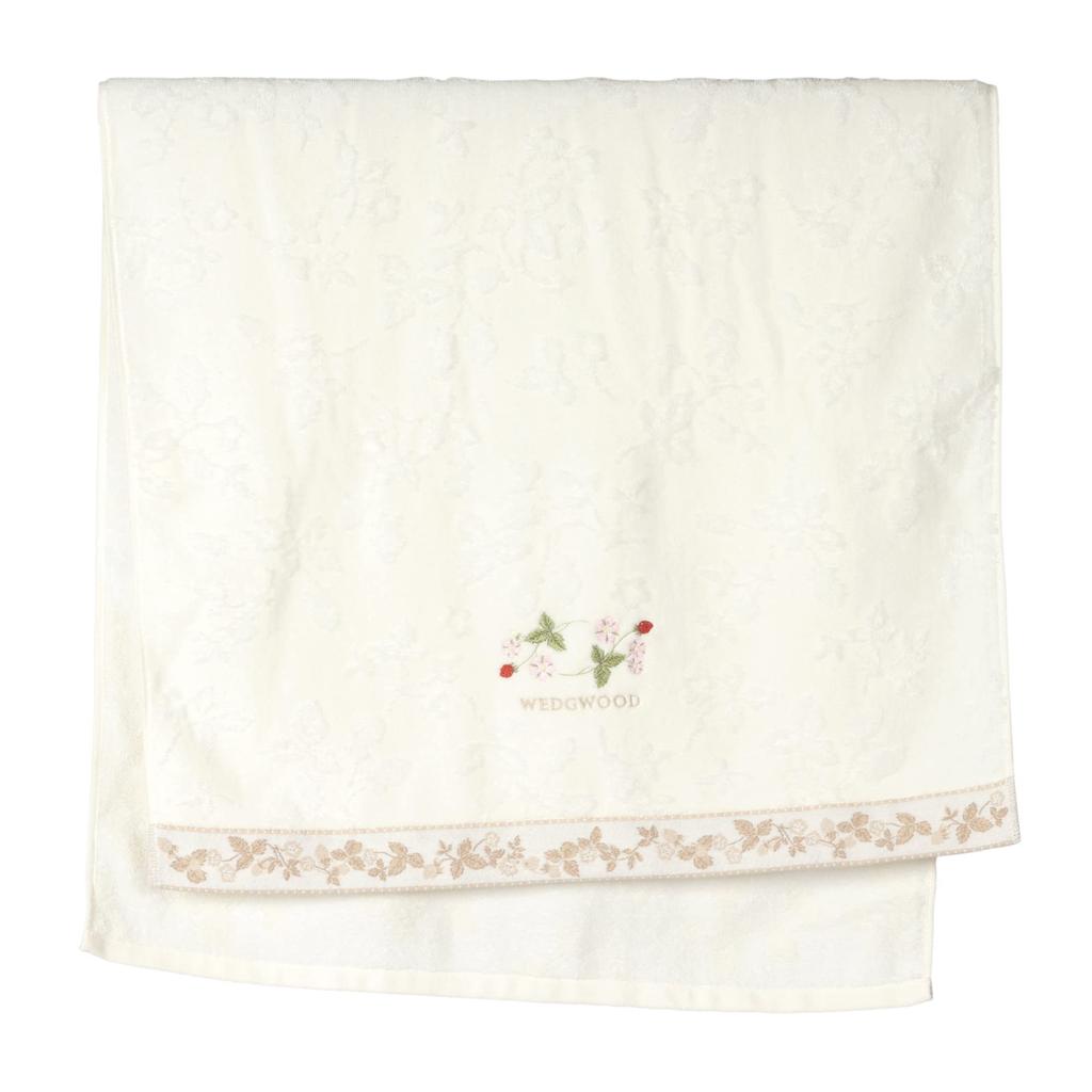 Nishikawa Bath Wedgwood Wild Shirring with and TT11304666720 Towel, 60x120cm, Strawberry, 100% Cotton, No-Twist Yarn, Smooth, Soft, Skin-Friendly,