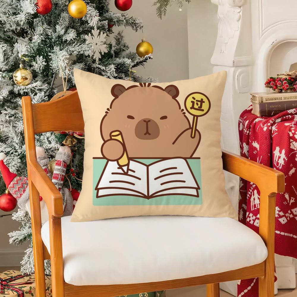 

cute funny Kapibala Pillow Case Silky elegant Comfort Sofa Bed Invisible zipper 30cmx30cm