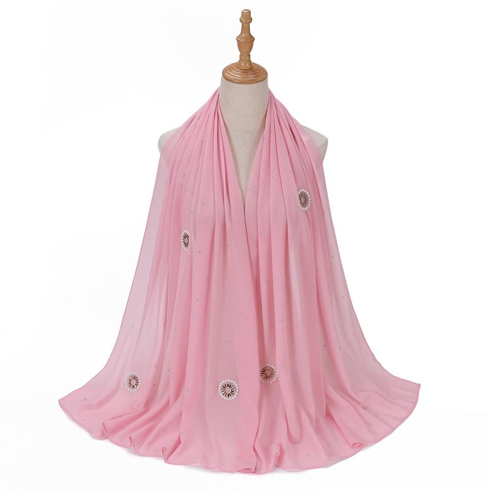 

Жемчужный шифоновый материал новая горячая бриллиантовая пряжа, сетчатый платок на голову, модный дорожный чехол 70*175CM