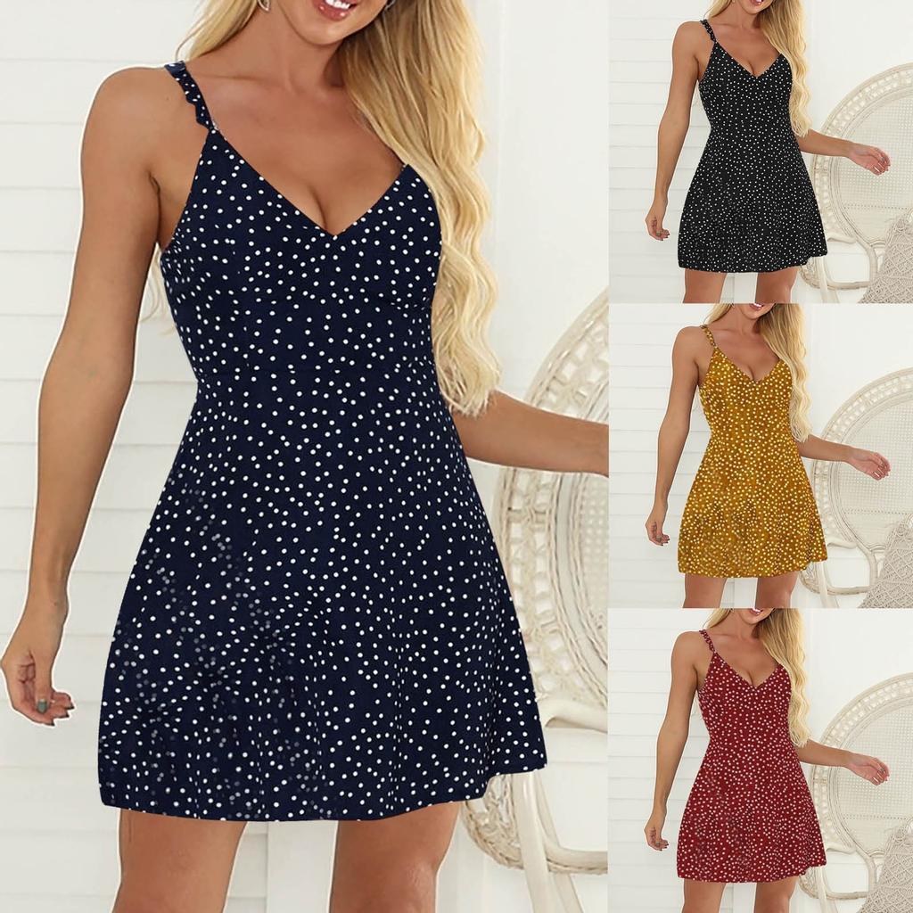 2021 ევროპული და ამერიკული მოდის ცხელი სტილის პოლკა წერტილოვანი კაბა ზურგზე მაქმანით