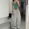 [Quick-drying] ins Internet celebrity retro American summer wide-leg loose sports dancing jazz casual tooling trousers