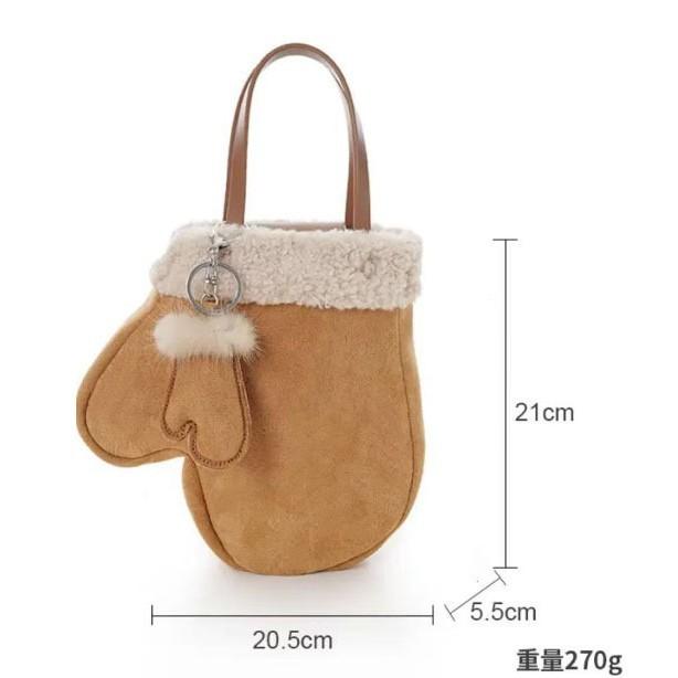 New fashion lamb wool plush gloves bag retro matte suede handbag crossbody
