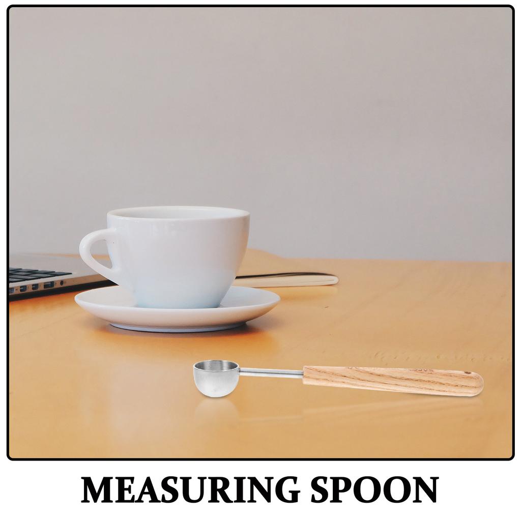 Stainless Steel Coffee Measuring Spoon Wood Handle 8ml Silver Finish Accurate Baking Powdered Milk Scoop Measure Cups