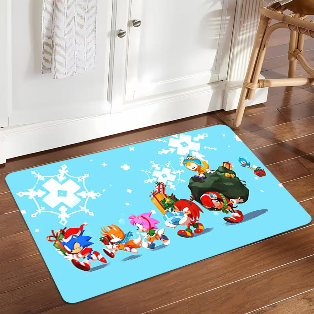 Sonic The Hedgehog Characters Decoration,Carpet,Living Room,Bedroom, Non-slip,Square rug