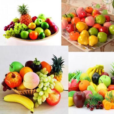 12PCS/Set Food Model Photography Props Home Decoration Lifelike Orange Artificial Apple Simulation Fruits Fake Peach Lemon