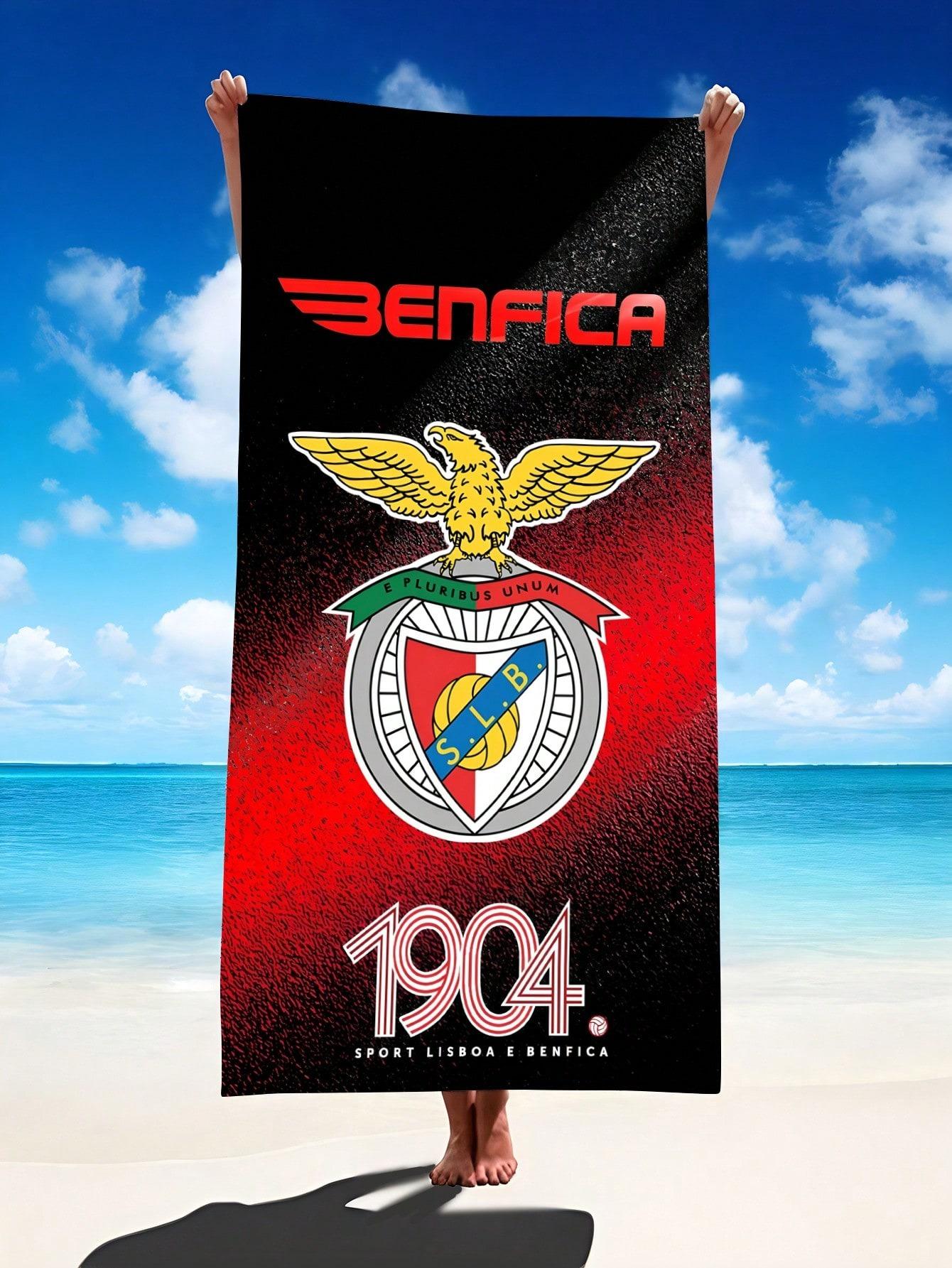 Ka Chen Muda White Benfica 1904 Printed 2D Flat Printing Beach Towel, Essential Beach Accessories For Swimming And Diving, Summer Beach Gifts
