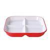 Four-Compartment Melamine Square Plate for Fast Food & Salads.