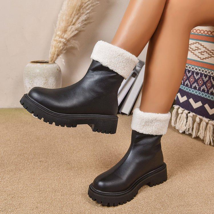 Fashion versatile women's non-tired feet thick soles heightening soft elastic comfort shock absorption non-slip casual sports Martin boots