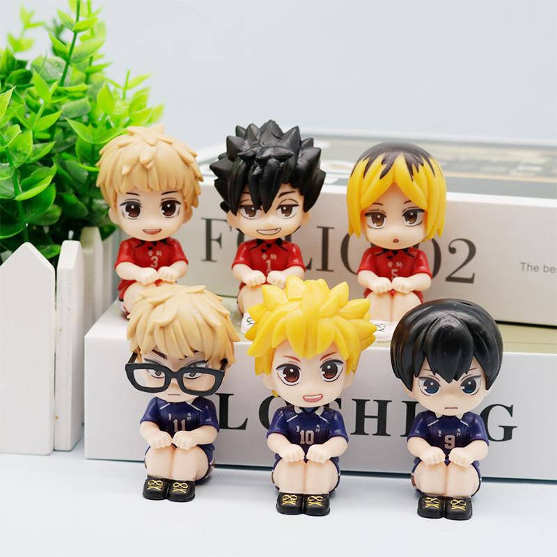 6pcs Haikyuu Hinata Shoyo Action Figure Anime Model Toy Doll Display Collectible