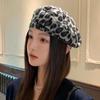 Leopard Print Artistic Beret for Women - Autumn/Winter Minimalist British Style Painter Hat