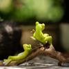 4Pc Resin Frog Statue Ornaments, Animal Elements, Cute Desktop Decoration, Garden Decoration