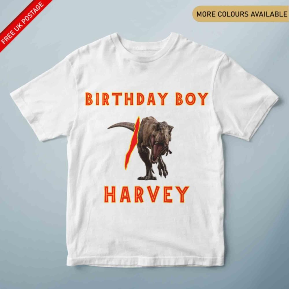 Custom Jurassic T Rex Rexy Birthday TShirt Any Name Any Number Birthday Gift S