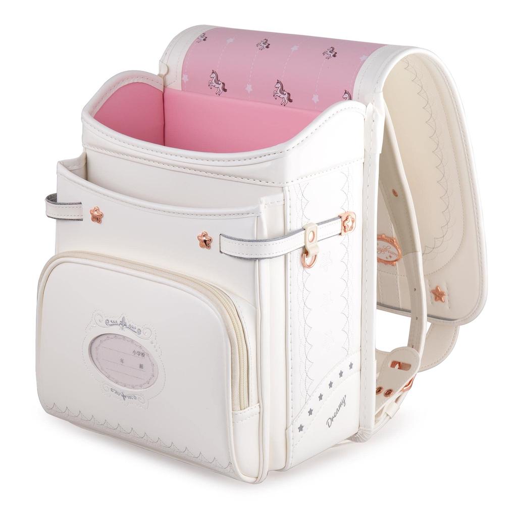 Coulomb Latest Unicorn Model School Bag Randoseru Premium Synthetic Leather with Transparent Cover