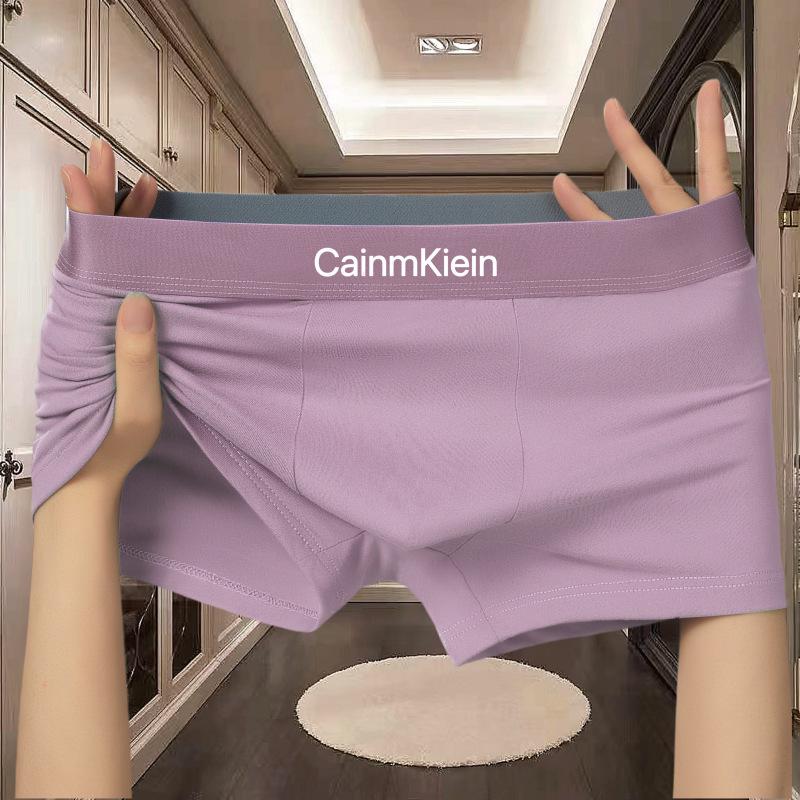 Men's Trendy Solid Color Boxer Briefs with Branded Elastic Waistband