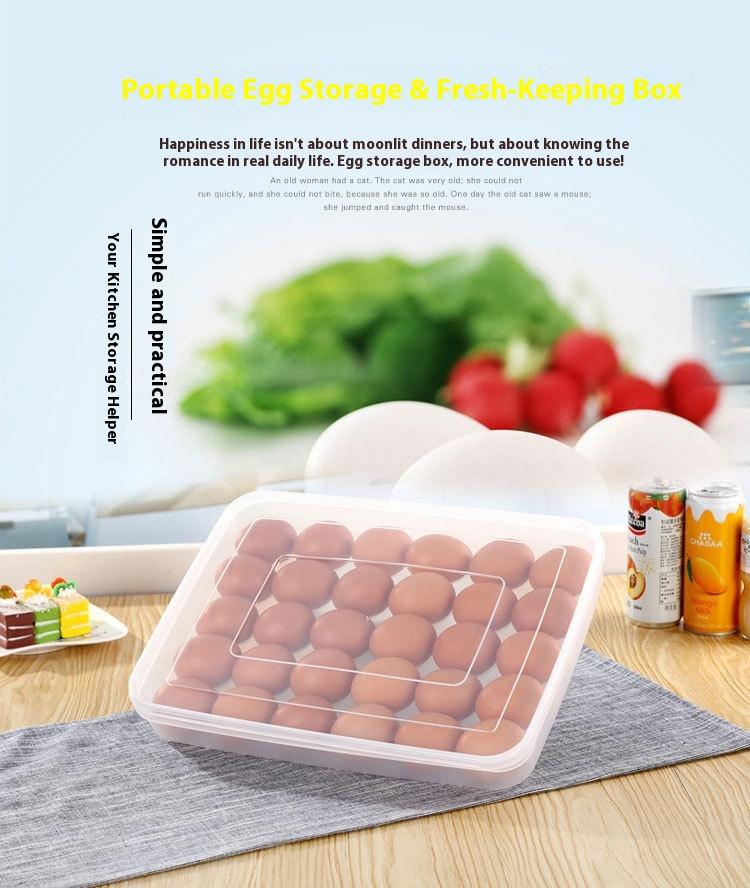 1pcs Simple Egg Box 30-grid Refrigerator Storage Box, Plastic Food Fresh Egg Holder Refrigerator Storage Boxs