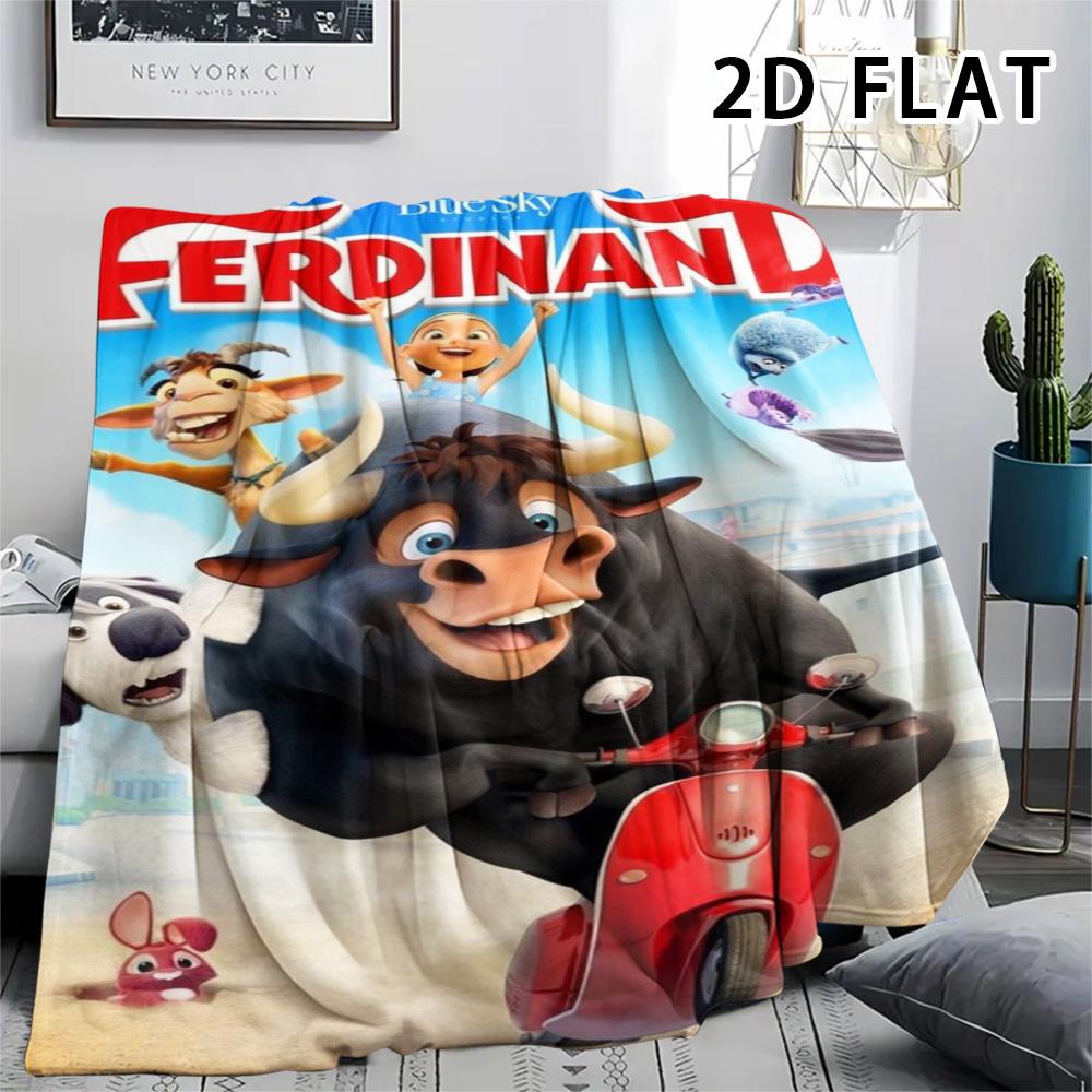 1 Stück Ferdinand-Print Flanelldecke, Hohe Qualität, Bequem für alle Jahreszeiten, Heimdekoration, Wärme und Komfort, Perfekt für Weihnachtsgeschenke