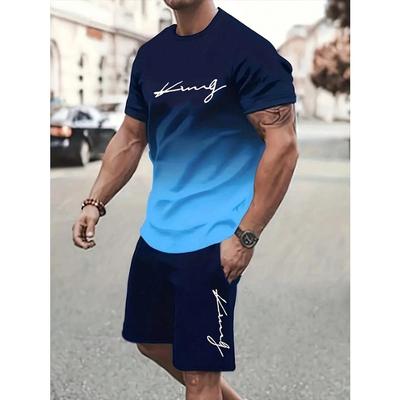 Herren T-Shirt und Shorts Set Sommer Herren Top Alltag Casual Herren Oversized T-Shirt Outdoor Street Fashion Herren Sporthose