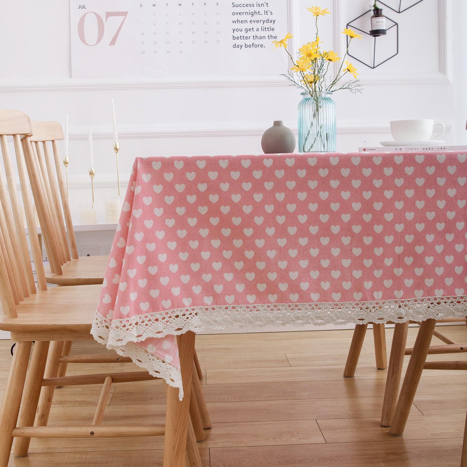 

Imanqiyun Daisy Print Cotton Linen Tablecloth with Small Dots for Dining Table and Chairs 60x60