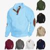 Autumn/Winter Men's Outdoor Casual Stand-Collar Long-Sleeved Jacquard Knit Pullover Hoodie with Button Fastening