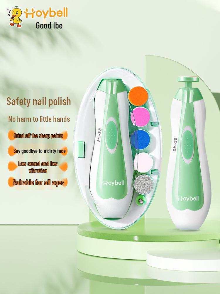 

Удобная для рук многофункциональная детская электрическая пилка для ногтей - Тихий набор для стрижки ногтей для младенцев зелёный