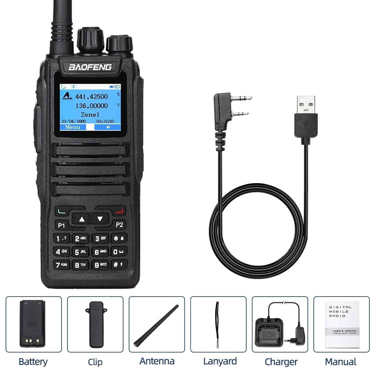 Baofeng DMR DM 1701 Digitale Walkie Talkie Dubbele Modus Analoge Tweerichtingsradio Open GD77 Dubbele Tijdslot Niveau 1+2 Amateurradio DR 1801 US