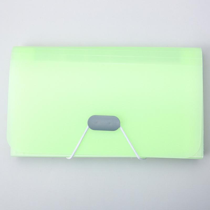 1PC 13 Cell A6 Mini Lanyard Organ Bag Office File Storage Candy Color Ticket Folder Transparent Folder