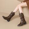 Fashion Booties 2025 Autumn New Fashion and Versatile Mid-Tube Single Boots